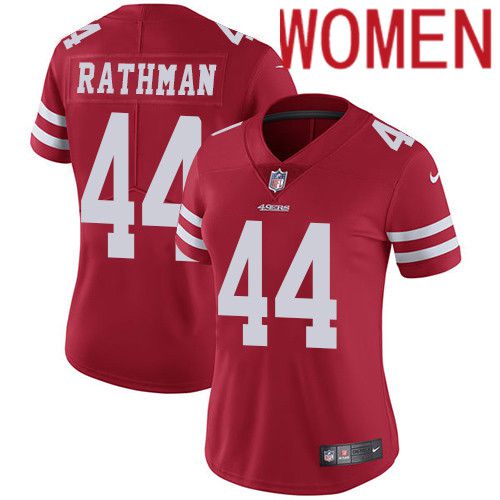 Women San Francisco 49ers #44 Tom Rathman Nike Red Vapor Limited NFL Jersey